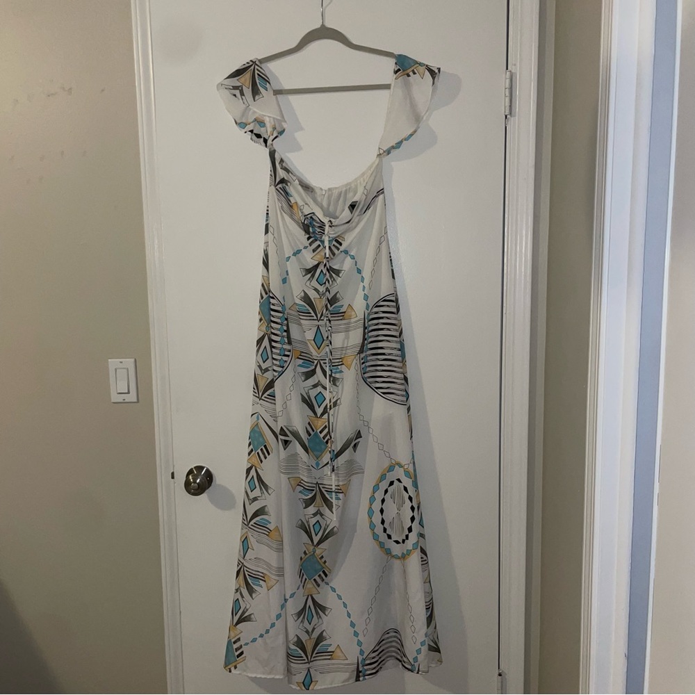 Flynn Skye Err Night White Aztec Maxi Dress ~ RARE ONE OF A KIND SAMPLE